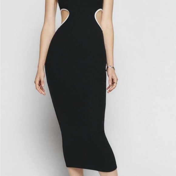 Reformation Black Cut Out Dress - Picture 3 of 7